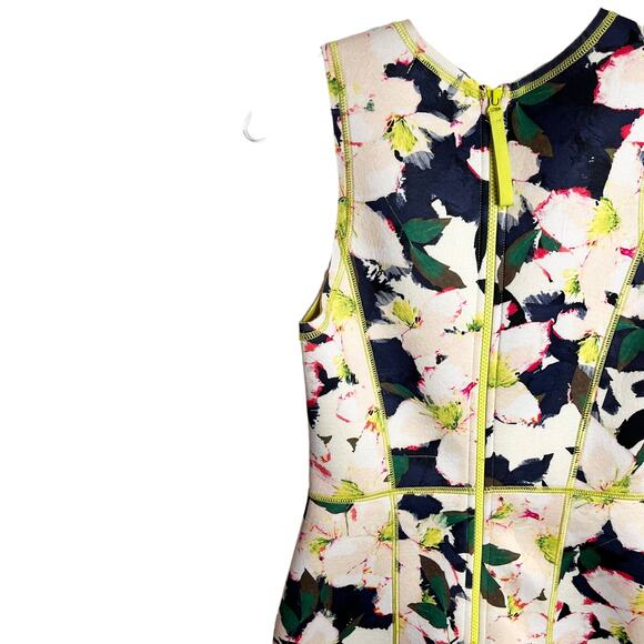 J Crew Floral Cove Surf Scuba Neoprene Bodycon Dress Casual SZ 00 - Picture 10 of 11